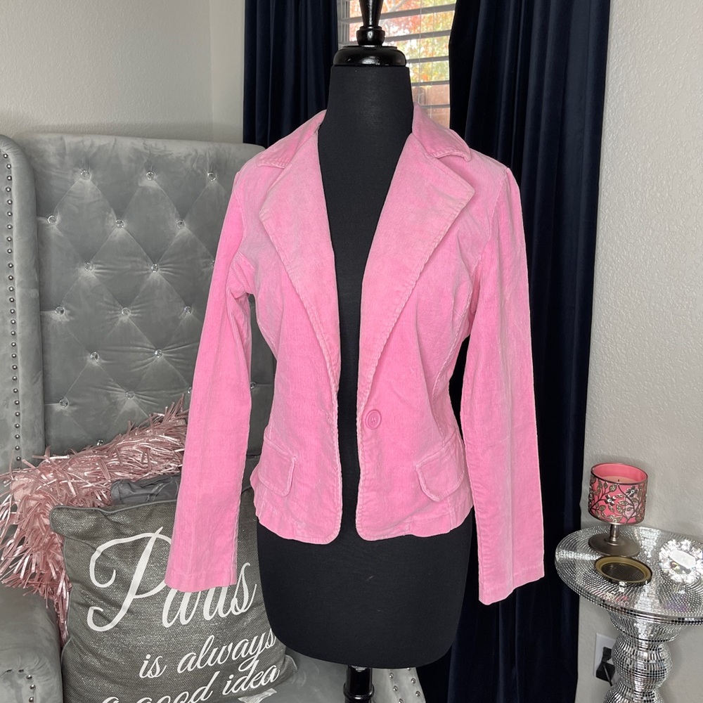 Pink corduroyed jacket. Size 11 to 13.